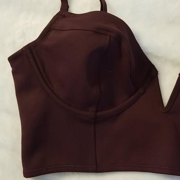 Free People Brianna Longline Underwire Neo Maroon Bra - Picture 11 of 16